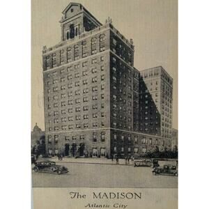 The Madison Hotel Atlantic City NJ Postcard New Jersey 1936 Linen EC Kropp
